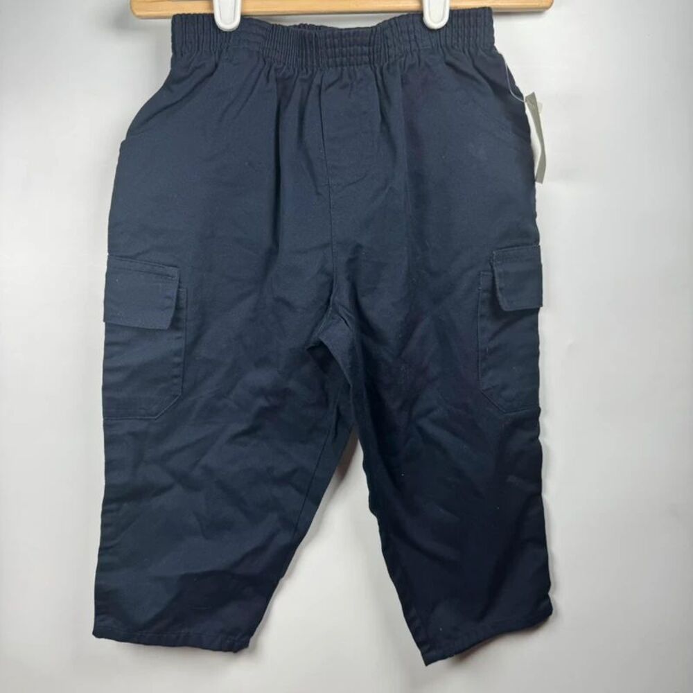 VTG Ames Toddler Boys 24 Months Cargo Pants Navy Blue Cotton Pockets Casual
